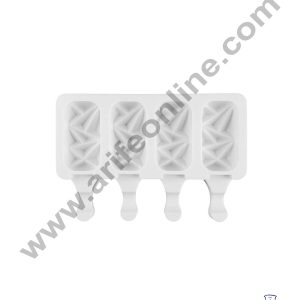 Cake Decor 4 Cavity Geometric Gem Origami Shape Silicone Popsicle Cakesicle Molds Easy Ice Cream Bar Mould