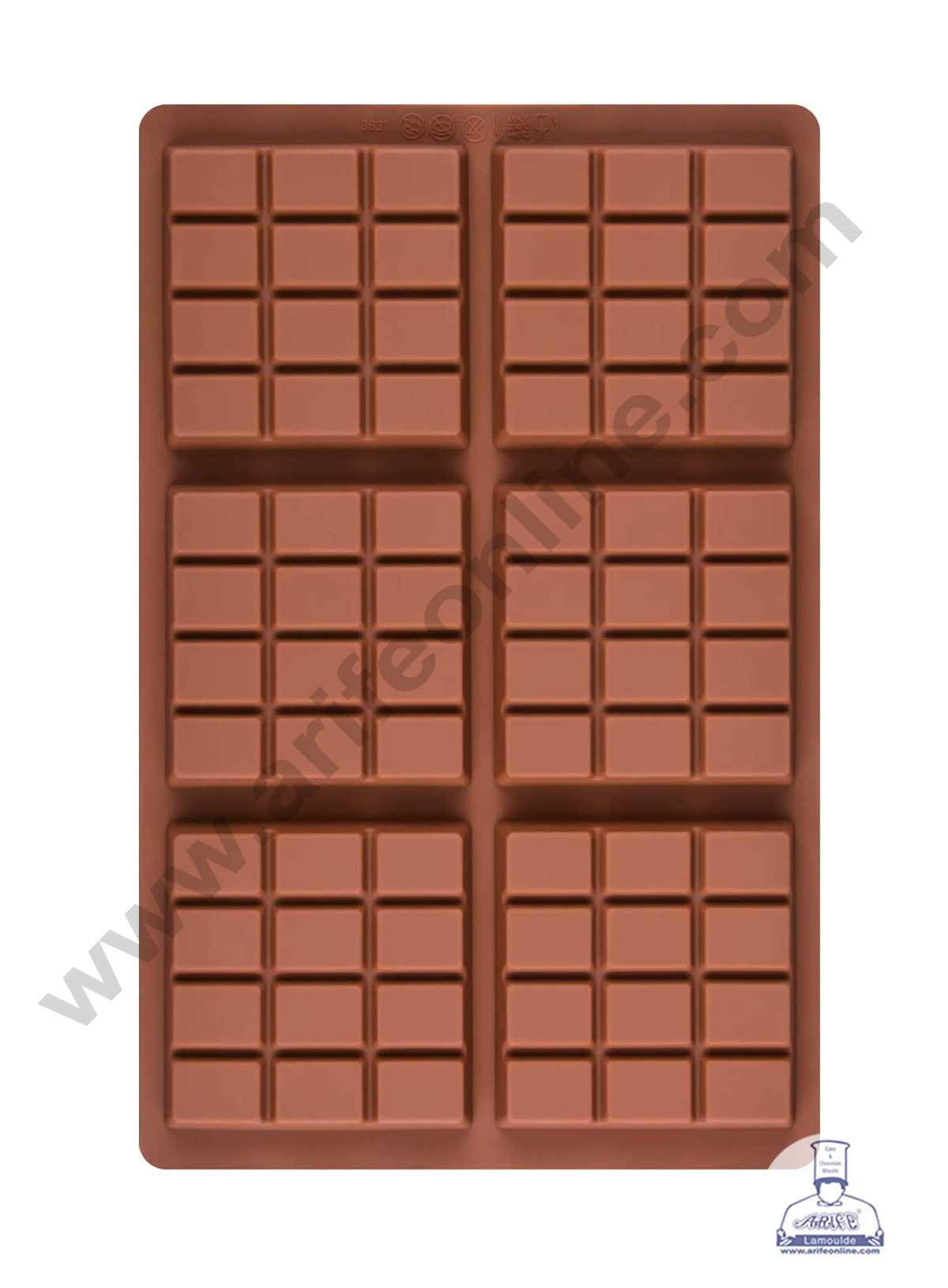 CAKE DECOR™ 6 Cavity Silicone Moulds, Rectangle Section for Soap Making, Cake Mold Handmade DIY Baking Tools, 6 Cells 12 Sections Silicone Mould