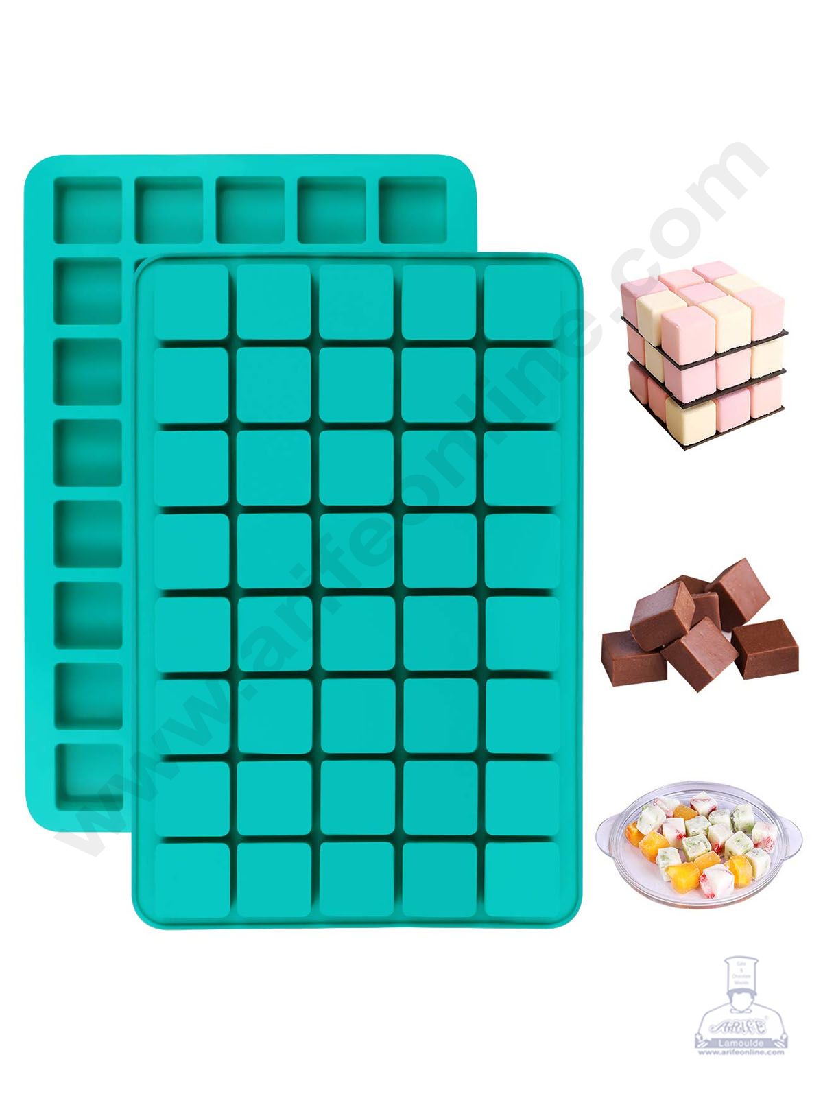 Cake Decor 40 Cavity Square Silicon Ice Cube Mould (SBSM-823)
