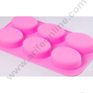 Cake Decor 6 Cavity Silicon Oval Shape Mould Baking Chocolate Cake (SBSM-827)