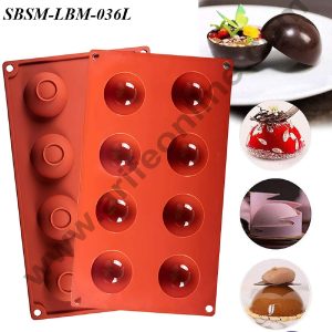CAKE DECOR™ 8 Cavity Half Sphere Shape Silicone Mould | Small Half Pinata - (SBSM-LBM-036L)