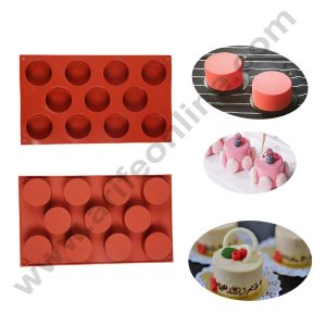 CAKE DECORβ’ 11 Cavity Round Cylinder Shape Silicon Muffin Mold Silicone Small Cake Mould, DIY Soap, Mousse Making Mould