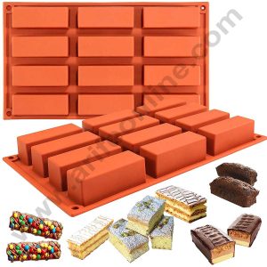 CAKE DECORβ’ 12 cavity Plain Rectangle Bar Shape Silicone Mould, Handmade Soap and Candle Mold, Chocolate Bar Mould and Jelly Dessert Mould