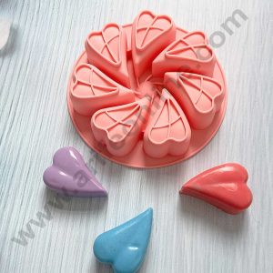 CAKE DECORβ’ 3D Round 7 Cavity Heart Shape Petal Flower Silicone Mould for Soap Making, Scone, Jelly Dessert Mould