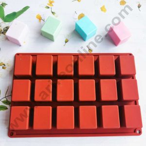CAKE DECORβ’ 18 Cavity Rectangle Shape Silicon Homemade Soap, Chocolate Jelly dessert Mould