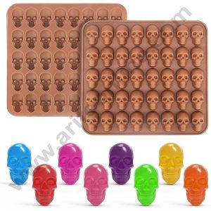 CAKE DECORβ’ 40 Cavity Mini Skull Silicon Chocolate Mould Halloween Chocolate Jelly dessert Mould