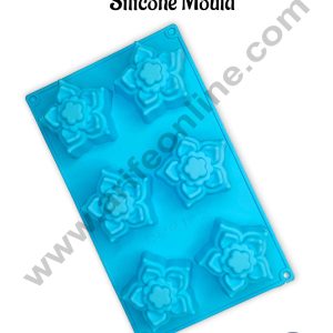 CAKE DECOR™ 6 Cavity Succulent Flower Shape Silicone Mould | Jelly & Soap Mould | Baking Mould - SBSM-ck5-7037