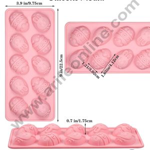 CAKE DECOR™ 10 Cavity Egg Shape Easter Theme Silicone Mould | Jelly & Soap Mould | Baking Mould - SBSM-ck5-7041