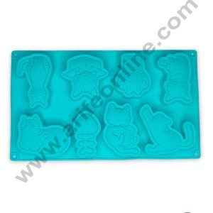CAKE DECORβ’ 8 Cavity Cat Theme Silicone Mould | Jelly & Soap Mould | Baking Mould - SBSMβIAβ321β3