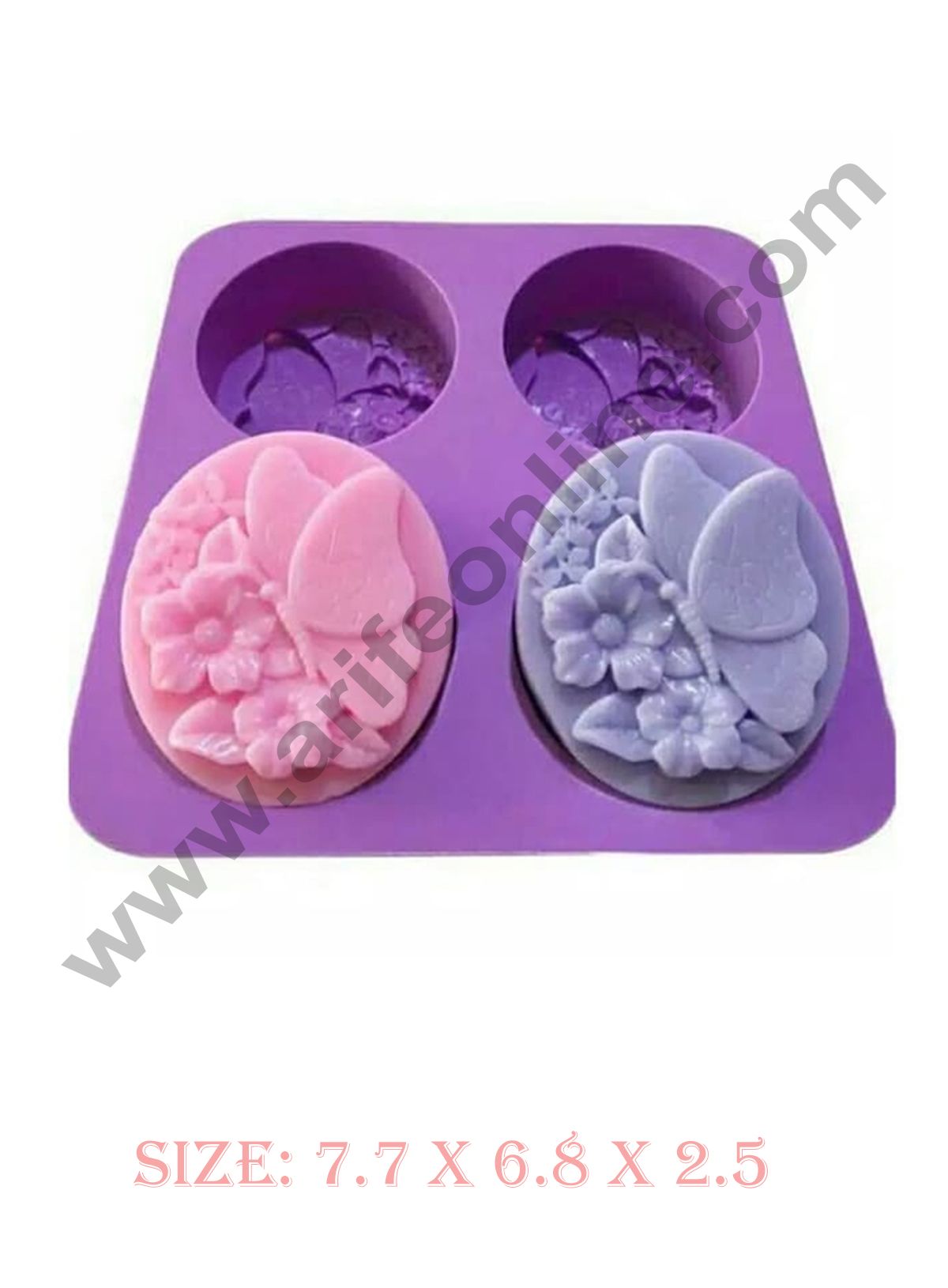 Cake Decor 4 Cavity Butterfly Flower Silicone Moulds for Soaps and Chocolate Jelly Desserts Mould