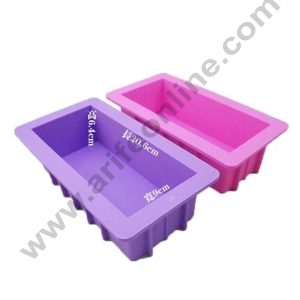 Cake Decor Silicon Rectangular With Handle Soap /Cake /Loaf Mold Size :20.6 x 6.4 x 9 CM