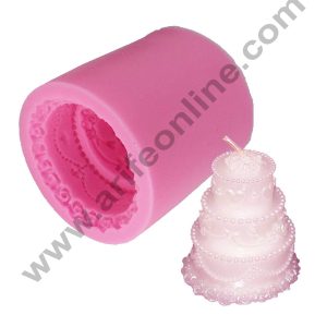 Cake Decor Silicon 3 tier Rose and Flower Soap Mould /Cake Muffin Mould Size : 5 x 5 x 6.5 CM