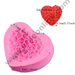 Cake Decor Silicon Small Heart Rose Soap Mould /Cake Muffin Mould Size : 6.5 x 7 x 3 CM