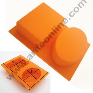 Cake Decor 2 Cavity Rectangle and Oval Silicone Moulds for Soaps and Chocolate Jelly Desserts Mould