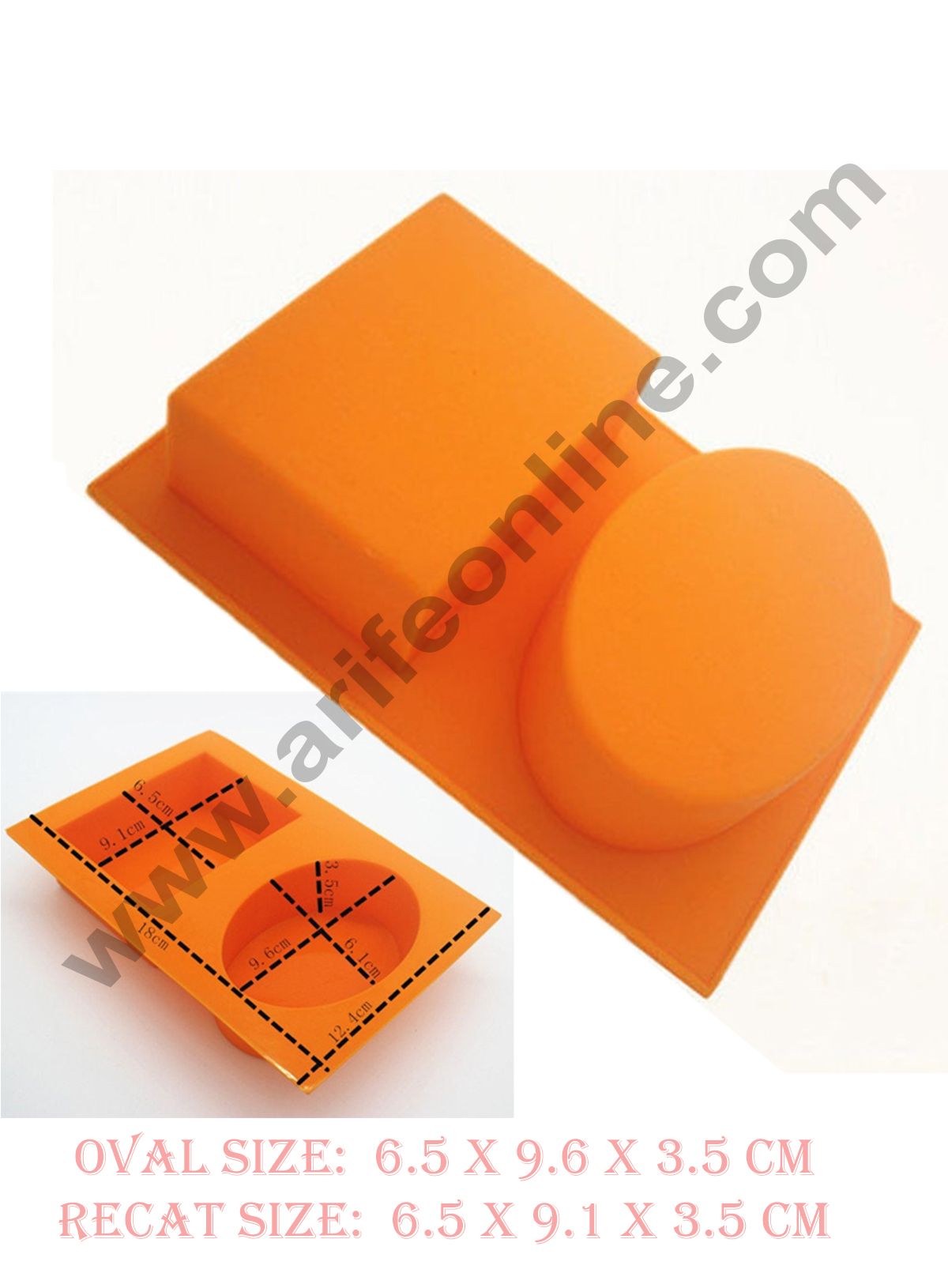 Cake Decor 2 Cavity Rectangle and Oval Silicone Moulds for Soaps and Chocolate Jelly Desserts Mould