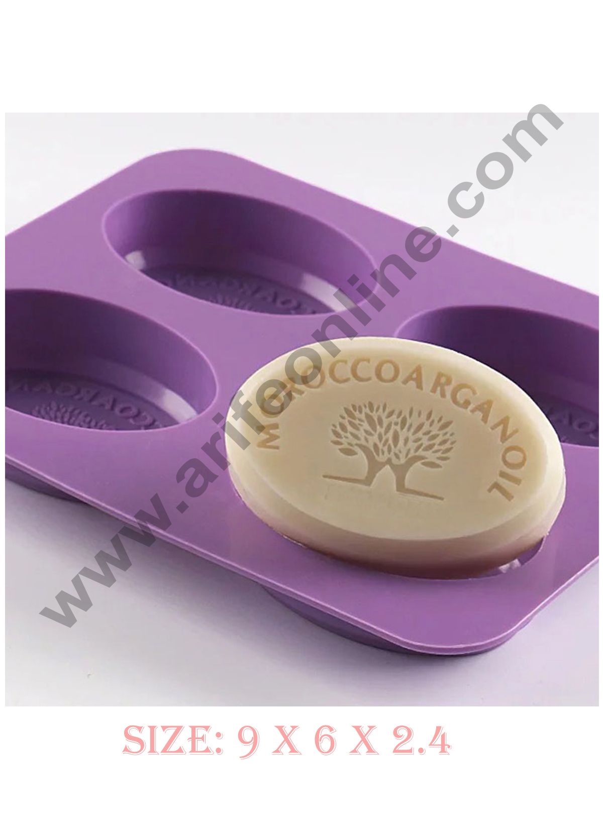 Cake Decor 4 Cavity Oval Moroccoargan Oil Shape Silicone Moulds for Soaps and Chocolate Jelly Desserts Mould