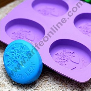 Cake Decor 4 Cavity Oval Shape One Leaf Silicone Moulds for Soaps and Chocolate Jelly Desserts Mould