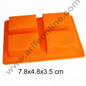 Cake Decor 4 Cavity Rectangle Bread Loaf Silicone Moulds for Soaps and Chocolate Jelly Desserts Mould