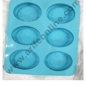 Cake Decor 6 Cavity Oval With Crown Butterfly Design Silicone Moulds for Soaps and Chocolate Jelly Desserts Mould