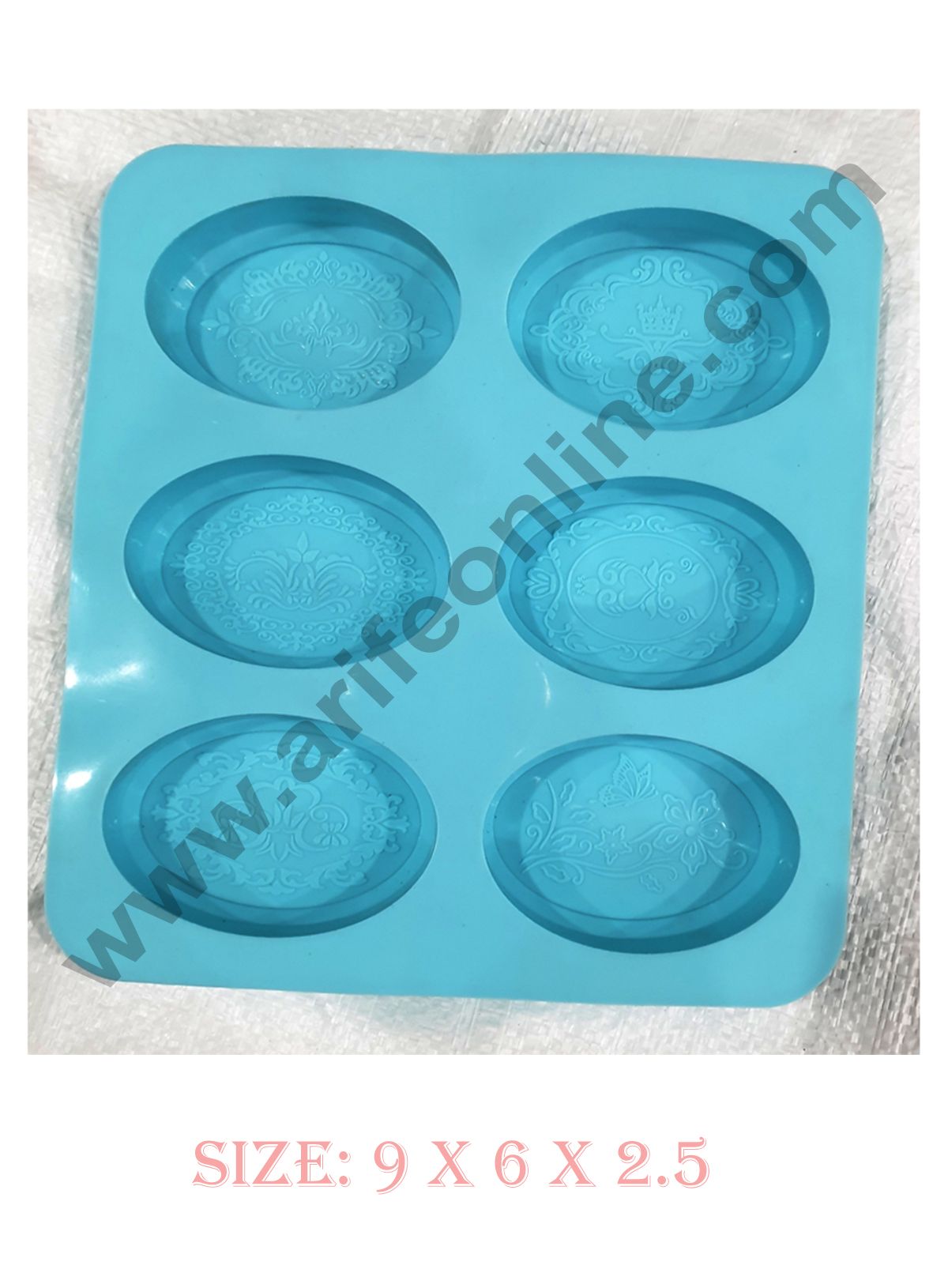 Cake Decor 6 Cavity Oval With Crown Butterfly Design Silicone Moulds for Soaps and Chocolate Jelly Desserts Mould