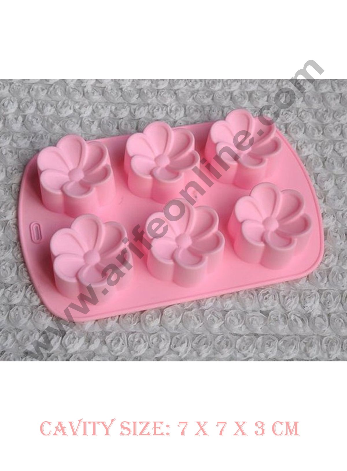 Cake Decor 6 Cavity Flower Design Silicone Moulds for Soaps and Chocolate Jelly Desserts Mould