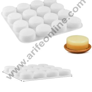 Cake Decor 16 Cavity Round Mold Silicone Moulds for Soaps and Chocolate Jelly Desserts Mould