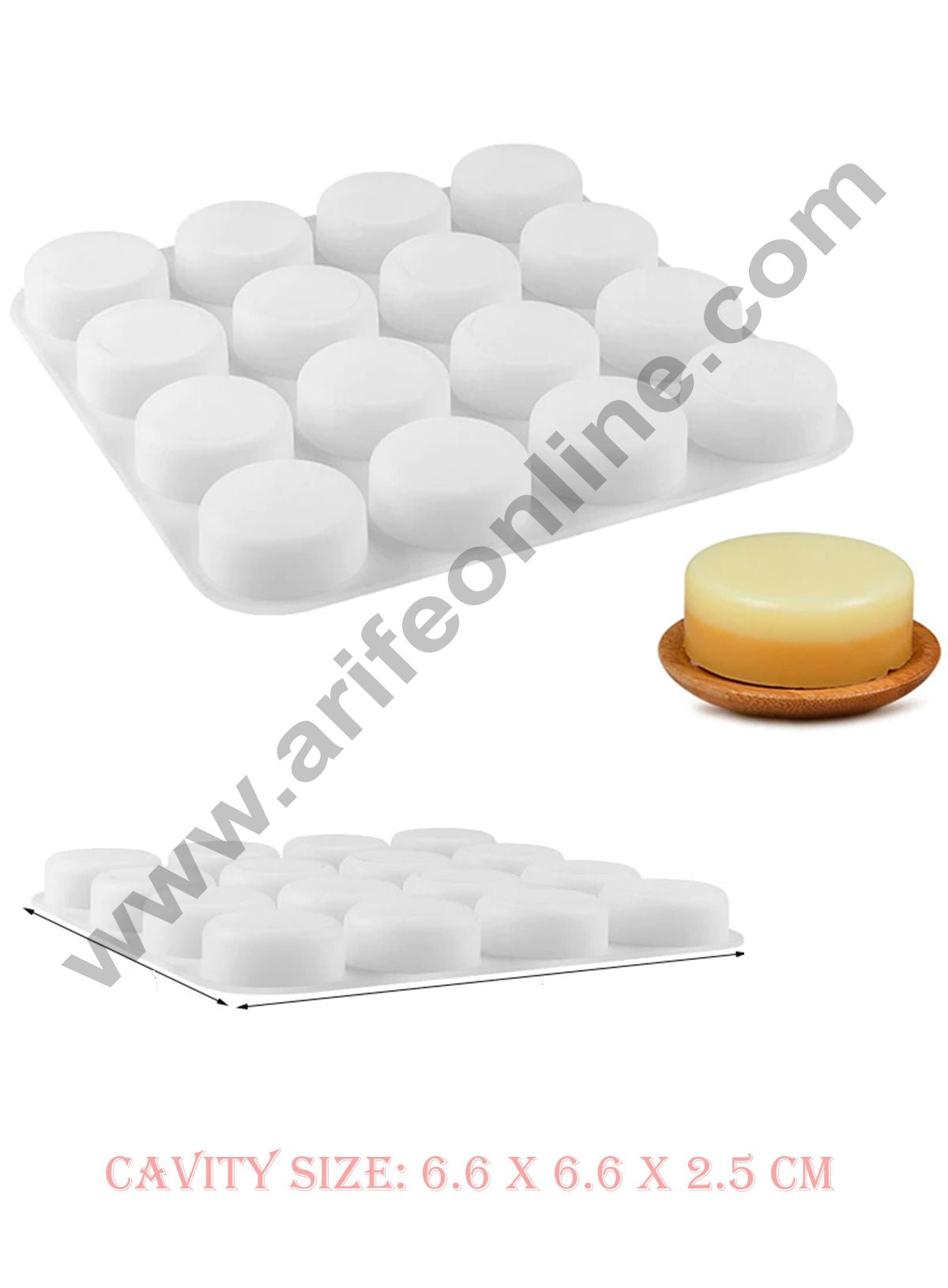 Cake Decor 16 Cavity Round Mold Silicone Moulds for Soaps and Chocolate Jelly Desserts Mould