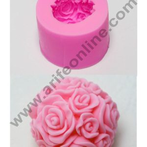 Cake Decor Silicon Round Rose Soap Mould /Cake Muffin Mould Size : 6.3x 6.3 x 4.3 CM