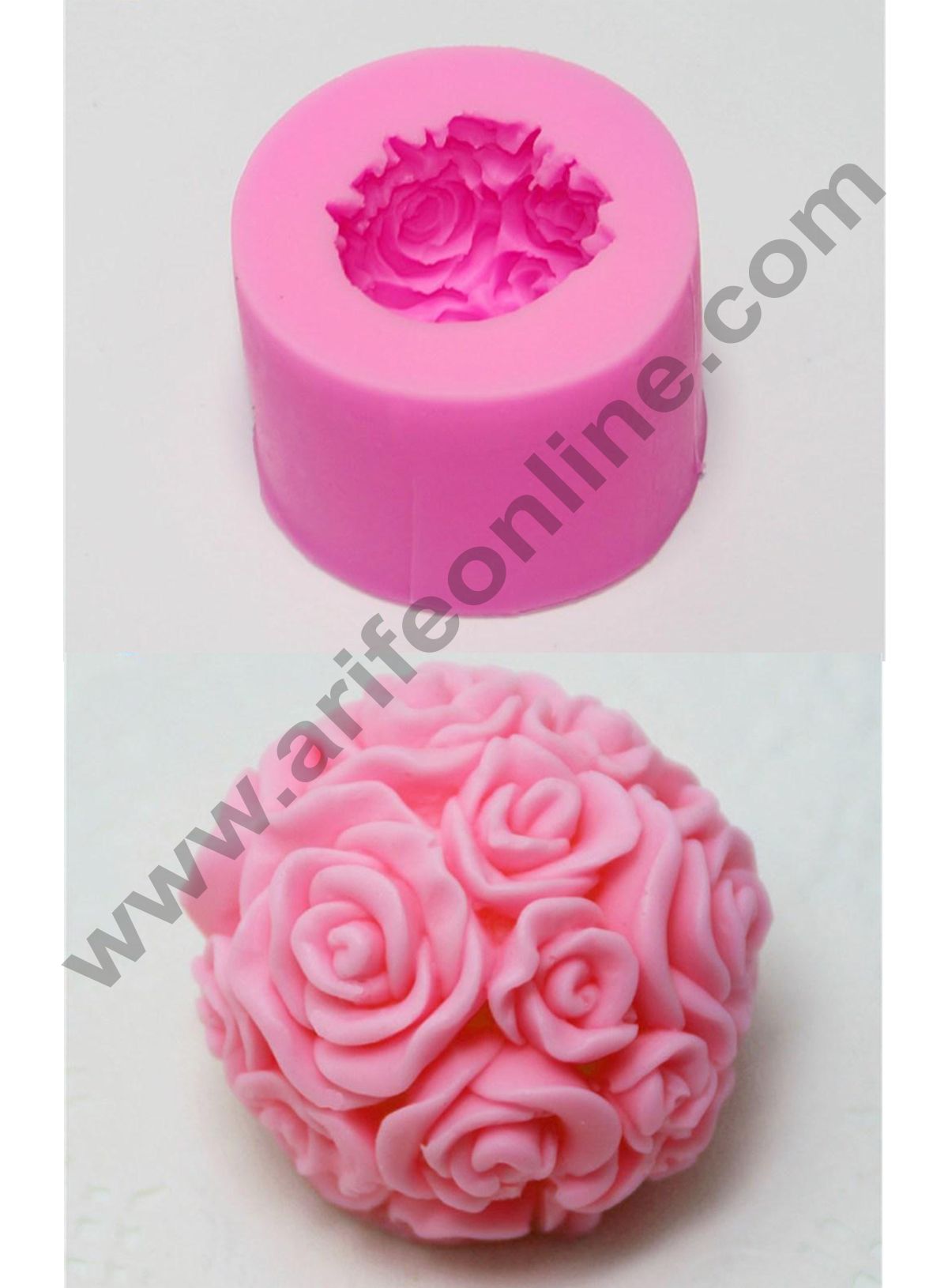 Cake Decor Silicon Round Rose Soap Mould /Cake Muffin Mould Size : 6.3x 6.3 x 4.3 CM