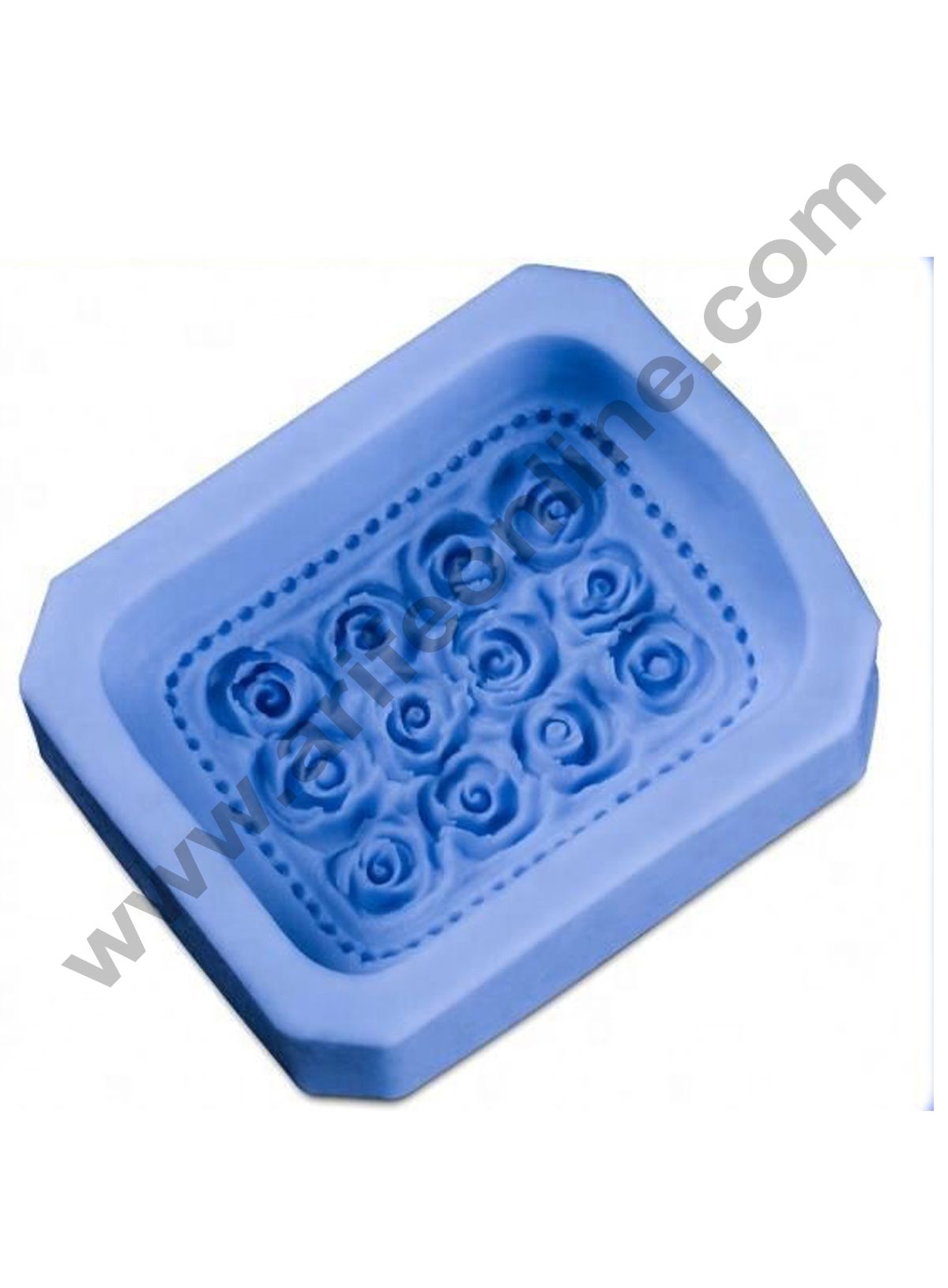 Cake Decor Silicon 12 Cavity Rose Frame Soap Mould /Cake Muffin Mould Size : 8.5 x 6.7 x 3.5 CM