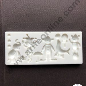 Cake Decor Silicone 10 Cavity Elephant Joker Monkey Umbrella Fondant Marzipan Mould