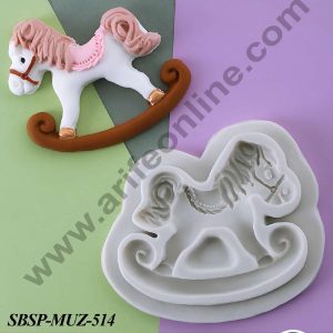 CAKE DECOR™ 1 Cavity Rocking Horse Silicone Fondant mould | Cake Decoration - (SBSP-MUZ-514)