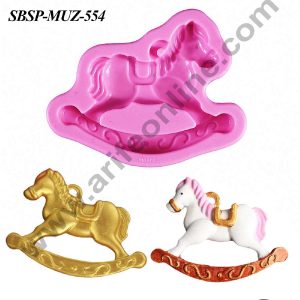 CAKE DECOR™ 1 Cavity Rocking Horse Silicone Fondant mould | Cake Decoration - (SBSP-MUZ-554)