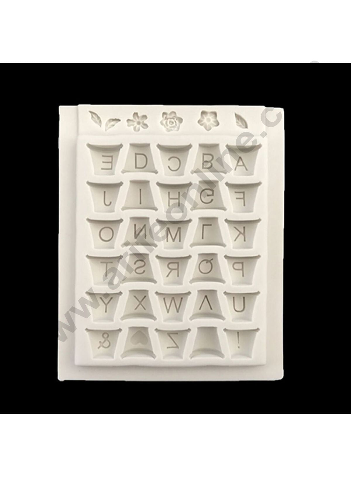 Cake Decor 36 Cavity Flower Pot Letters Fondant Marzipan Mould