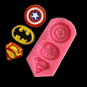 Cake Decor 3 Cavity Captain America Superman Batman Fondant Marzipan Mould