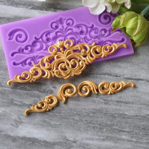 Cake Decor Silicone 5 Cavity Vintage Cake Border Fondant Marzipan Mould