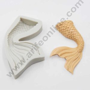 Cake Decor Silicon Curved Mermaid Tail Shape Fondant Clay Marzipan Cake Decoration Mould SBSP-694