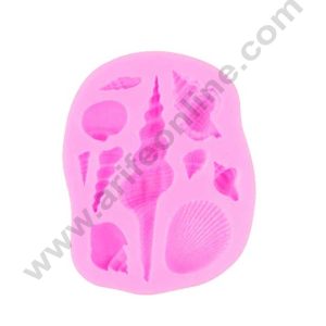 Cake Decor Silicon 10 Cavity Mixed  Sea Shell Shape Fondant Clay Marzipan Cake Decoration Mould SBSP-695