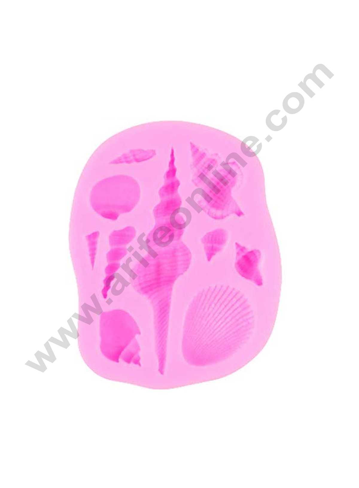 Cake Decor Silicon 10 Cavity Mixed Sea Shell Shape Fondant Clay Marzipan Cake Decoration Mould SBSP-695