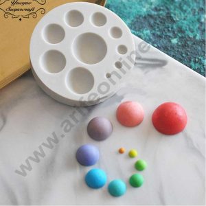 Cake Decor Silicon 10 Cavity Half Ball Sphere Fondant Clay Marzipan Cake Decoration Mould SBSP-703
