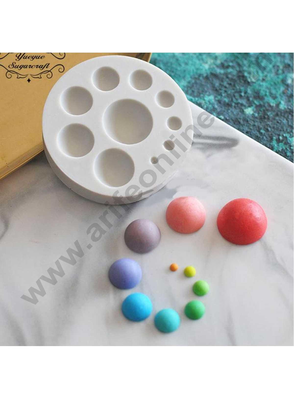 Cake Decor Silicon 10 Cavity Half Ball Sphere Fondant Clay Marzipan Cake Decoration Mould SBSP-703