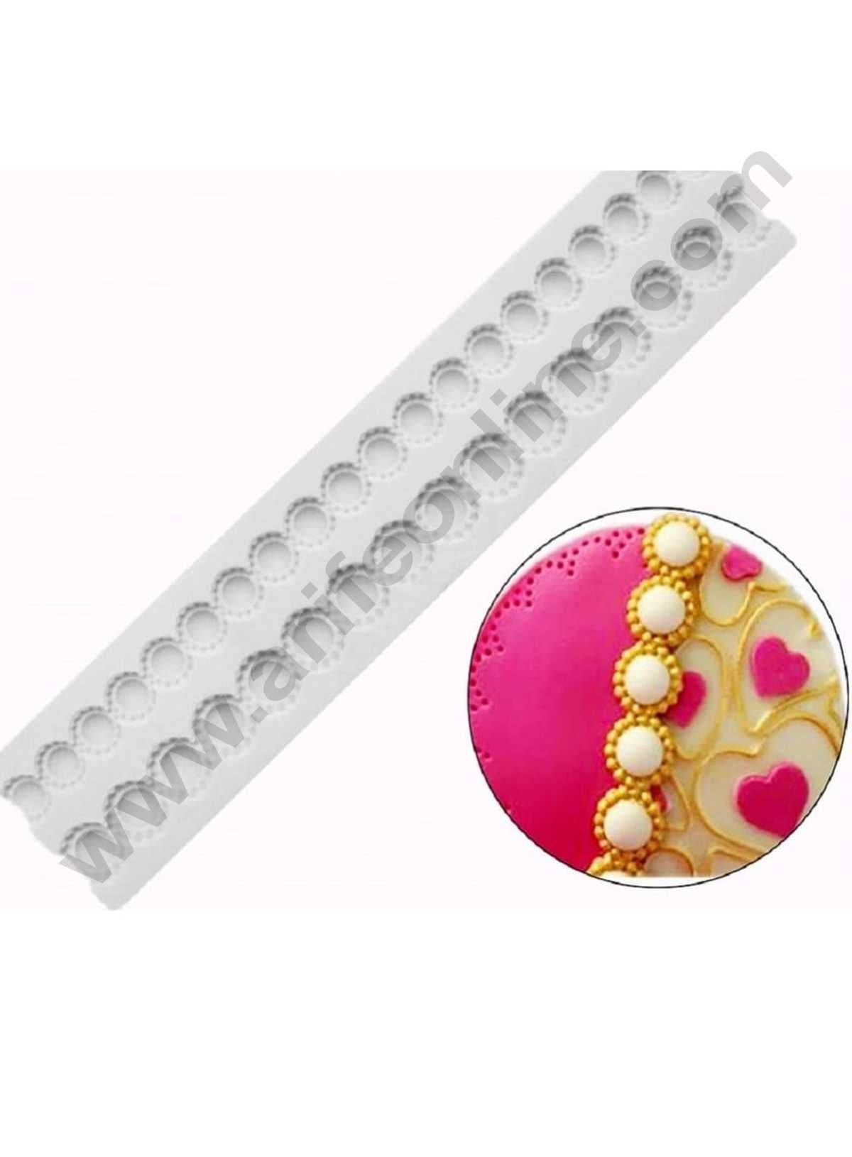Cake Decor Silicon 2 Cavity Bead Shape Fondant Clay Marzipan Cake Decoration Mould SBSP-705