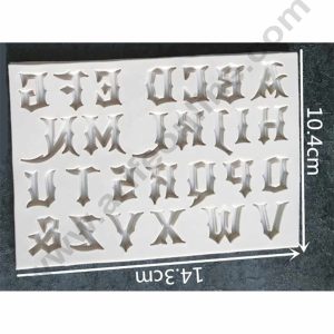 Cake Decor Silicon Gothic Capital Letters Alphabet Shape Fondant Clay Marzipan Cake Decoration Mould SBSP-726