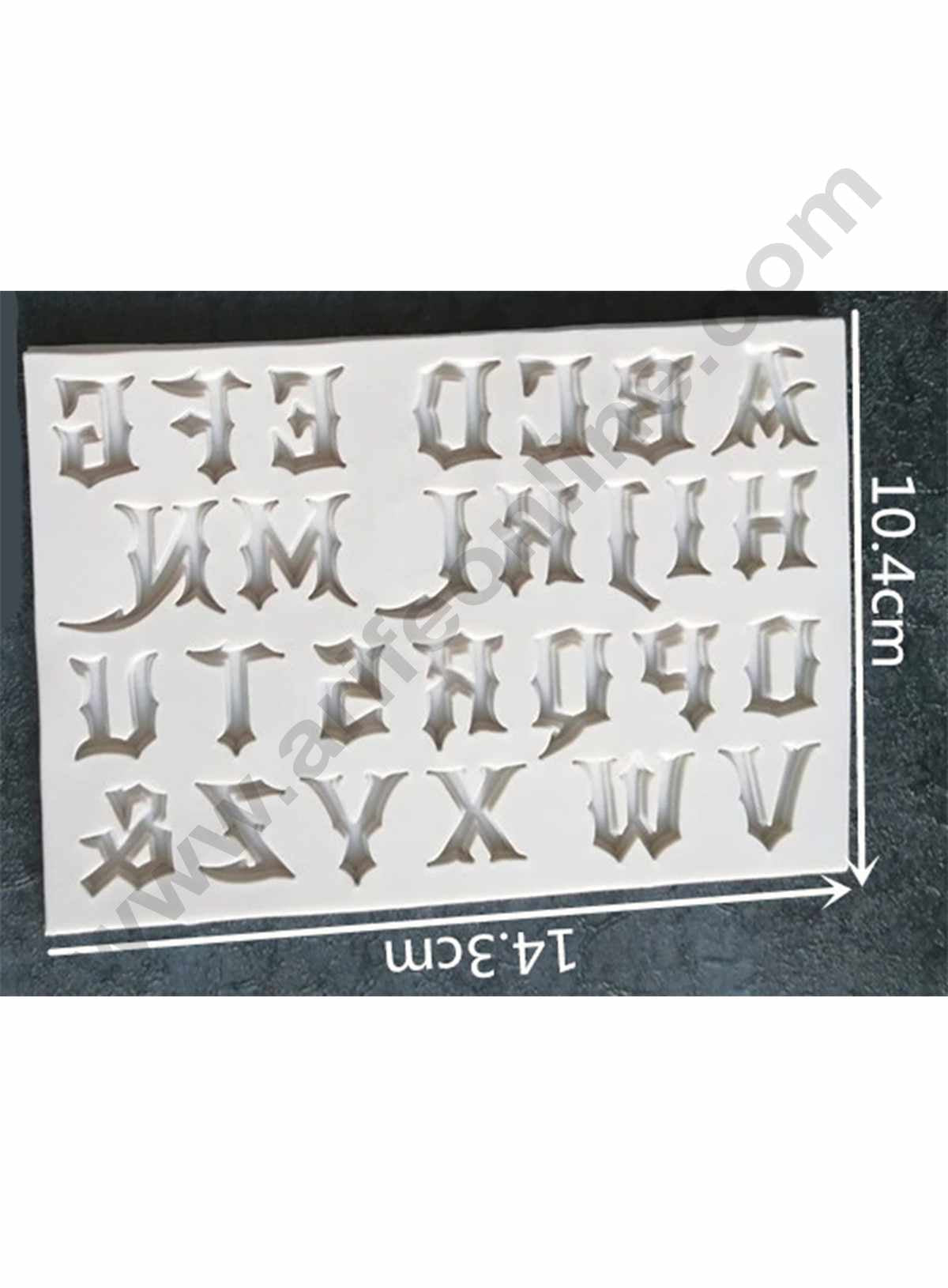 Cake Decor Silicon Gothic Capital Letters Alphabet Shape Fondant Clay Marzipan Cake Decoration Mould SBSP-726