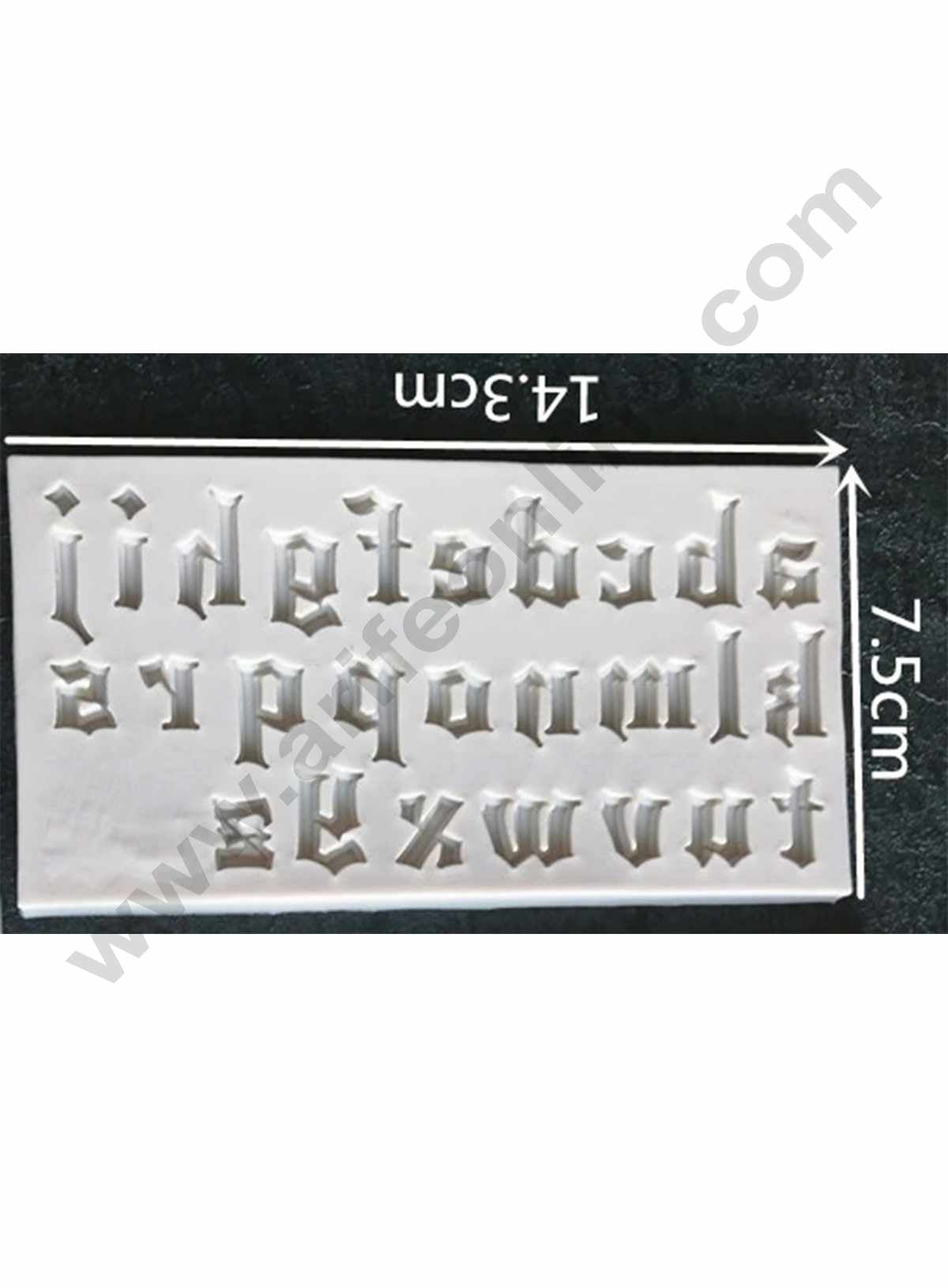 Cake Decor Silicon Gothic Small Letters Alphabet Shape Fondant Clay Marzipan Cake Decoration Mould SBSP-727