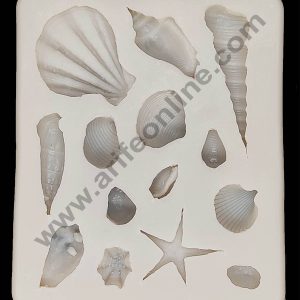 Cake Decor Silicon 14 Cavity Mixed  Sea Shell Shape Fondant Clay Marzipan Cake Decoration Mould SBSP-737