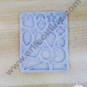 Cake Decor 17 Cavity Heart Star Flower Leaf Triangle Circle Silicone Mold for Cake Decoration