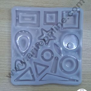 Cake Decor 15 Cavity Heart Round Square Rectangle Drop Frame Silicone Mold for Cake Decoration