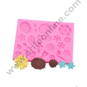 CAKE DECOR™ 23 Cavity Mixed Flower Shape Fondant Clay Marzipan Cake Decoration Mould SBSP-B25