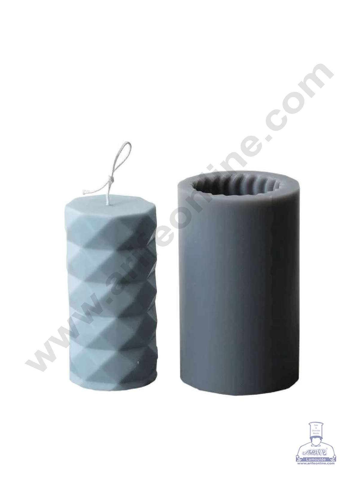 CAKE DECORβ’ 3D Silicon 1 Cavity Diamond Cylindrical Silicon Candle Mould, Silicon Soap Mould, Handmade Soap Candy Making SBSP-DYF6135